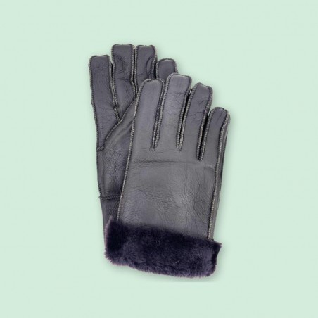 Winter Gloves for Men / Leather with Faux Fur Cuff