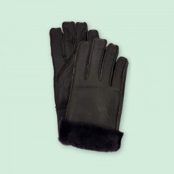 Winter Gloves for Men / Leather with Faux Fur Cuff