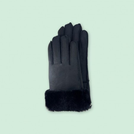 Winter Gloves – Leather with Faux Fur Cuff for Women