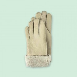 Winter Gloves – Leather with Faux Fur Cuff for Women