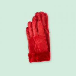 Winter Gloves – Leather with Faux Fur Cuff for Women