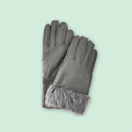 Winter Gloves – Leather with Faux Fur Cuff for Women