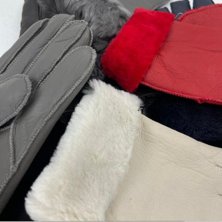 Winter Gloves – Leather with Faux Fur Cuff for Women