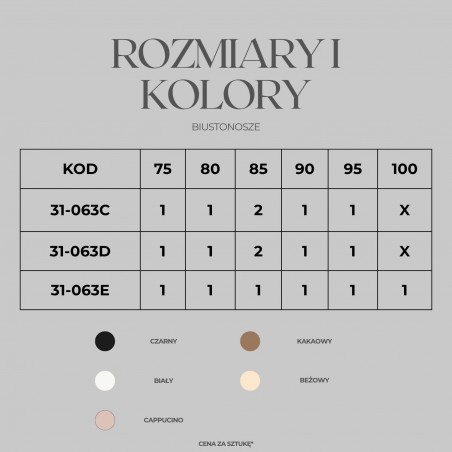 Biustonosz Anfen 31-063E - Rozmiary