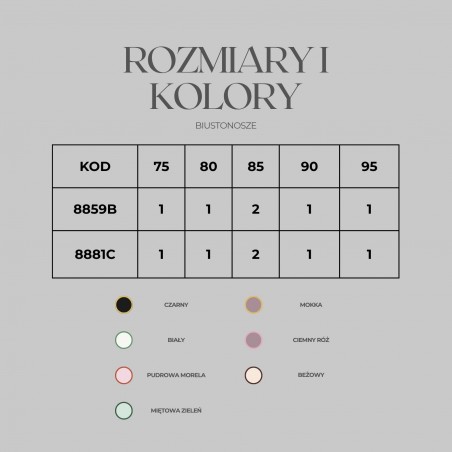 Biustonosz Intimidao 8881C - Rozmiary
