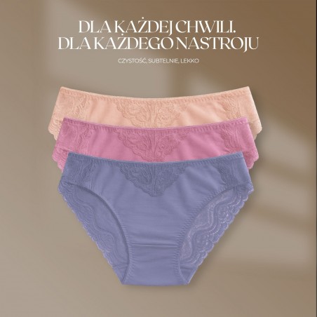 Figi Intimidao 2337 – bawełniane figi damskie z koronką | Hurtownia bielizny Anfen.eu