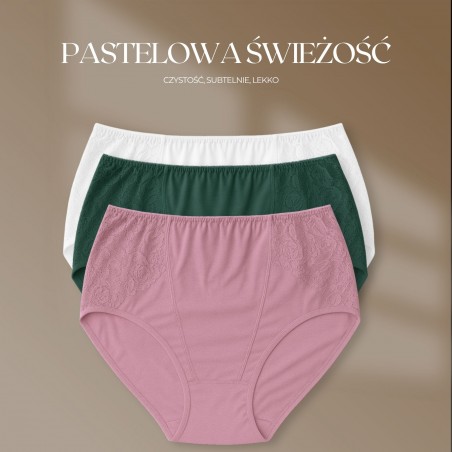 Majtki Intimidao 2365 – klasyczne figi bawełniane z koronką - plus size | Hurtownia bielizny Anfen.eu