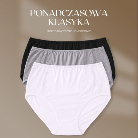 Majtki Intimidao 2365 – klasyczne figi bawełniane z koronką - plus size | Hurtownia bielizny Anfen.eu