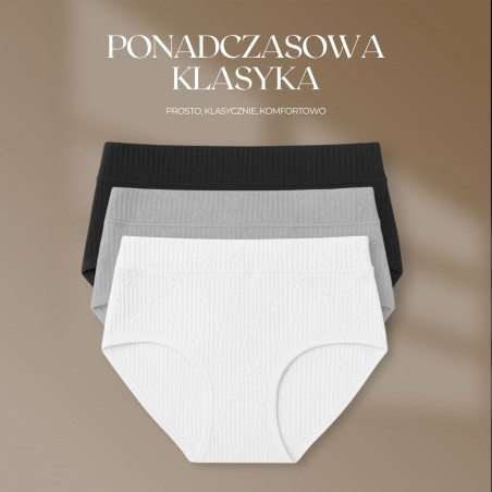 Majtki Intimidao Q772S – figi damskie BIO Bawełna Premium w prążkowanym wzorze | Hurtownia bielizny Anfen.eu