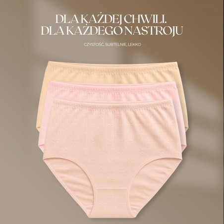 Majtki Intimidao Q765S – figi damskie BIO Bawełna Premium z delikatnym wzorem w paski | Hurtownia bielizny Anfen.eu