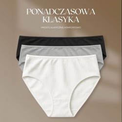 Majtki Intimidao Q760S – figi damskie BIO Bawełna Premium z delikatnym wzorem w prążki | Hurtownia bielizny Anfen.eu