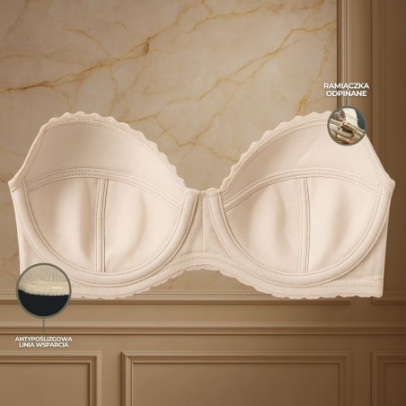 Anfen 25-001D bra - bardot with detachable straps and lace pattern | Anfen.eu lingerie wholesaler