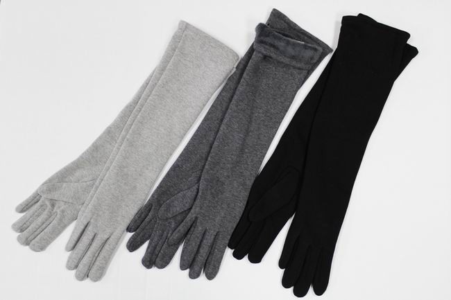 Rękawiczki damskie bawełniane długie F25